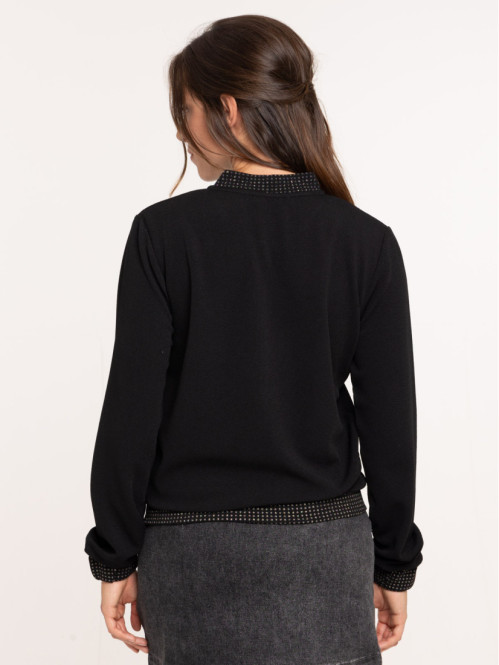 Veste teddy noire femme