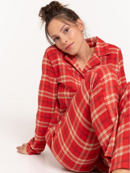 Pyjama de noël à carreaux femme