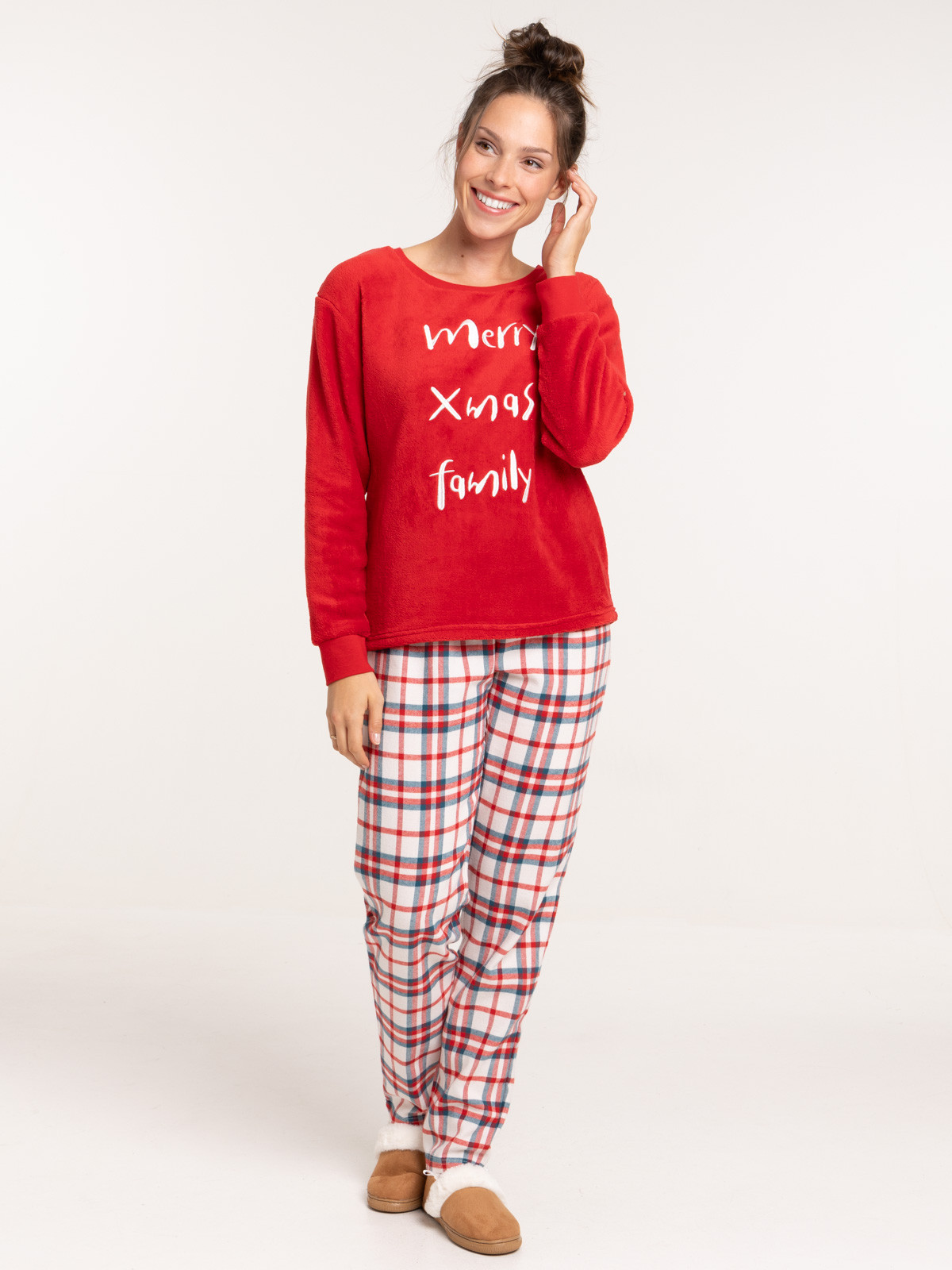 Pyjama de noël femme à carreaux