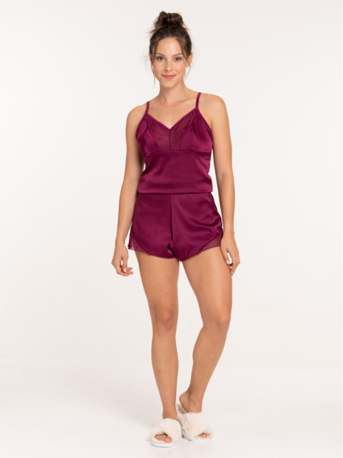 Pyjashort satin figue femme