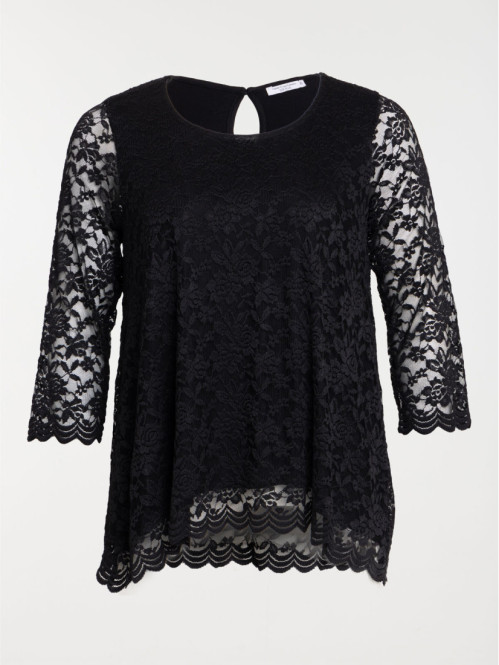Tee-shirt dentelle grande taille femme
