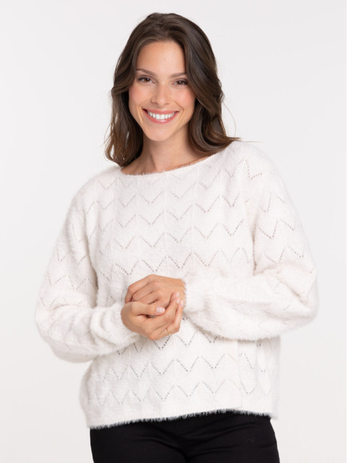 Pull maille ajourée femme