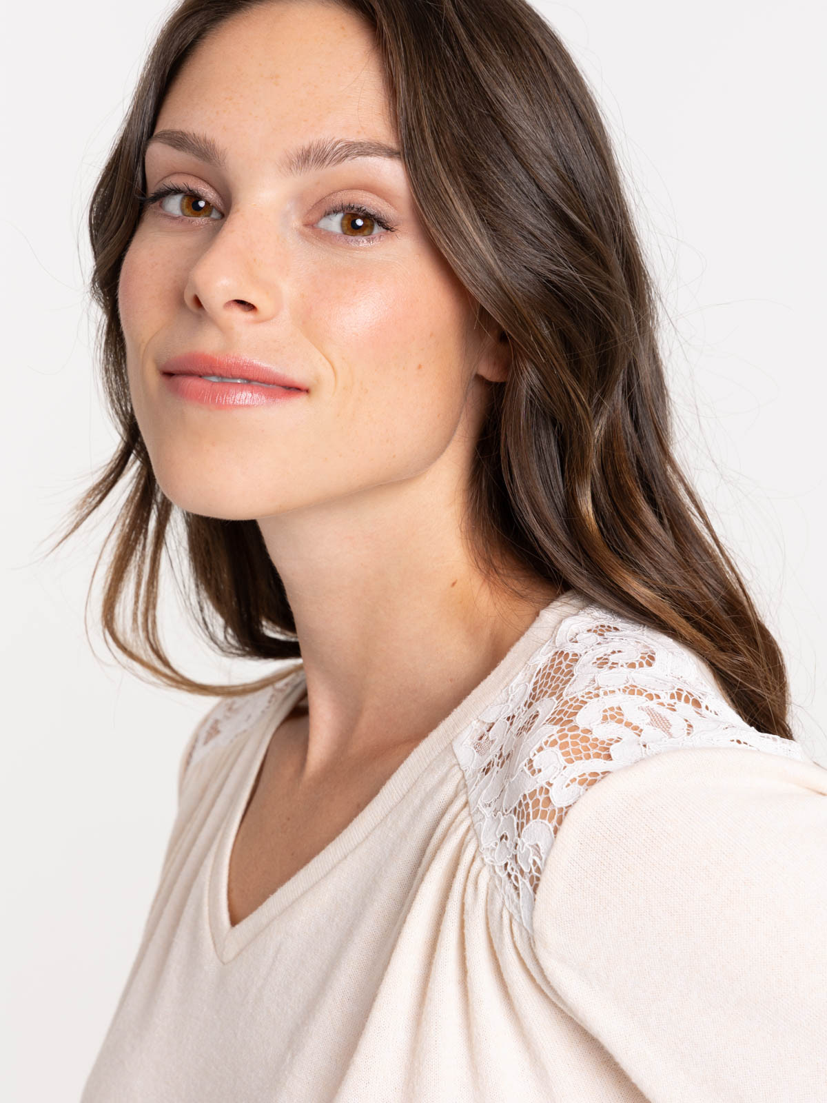 T-shirt écru chiné femme T-shirt écru chiné femme