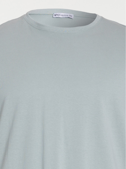 T-shirt homme grande taille bleu argenté