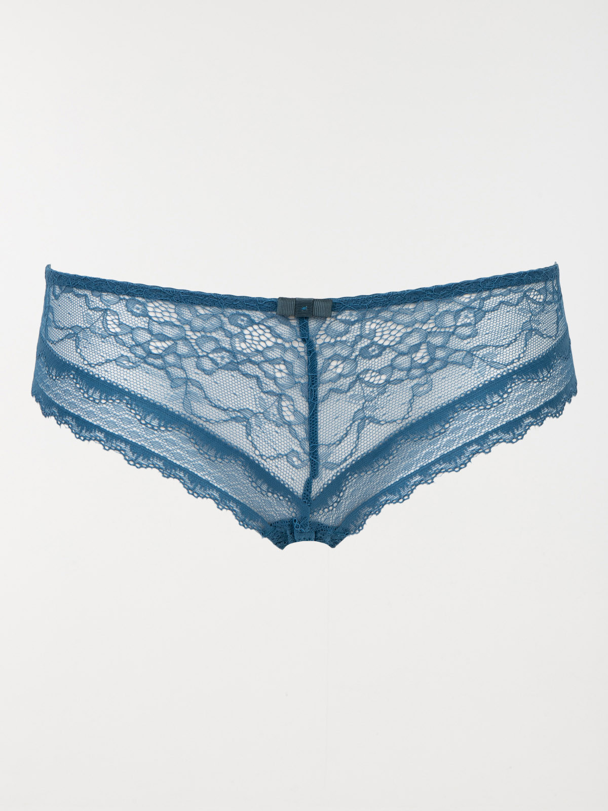 Shorty bleu à dentelle femme