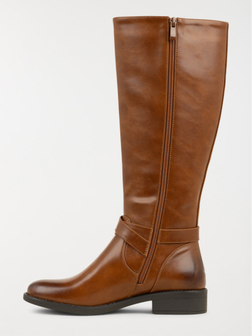 Bottes plates camel femme...