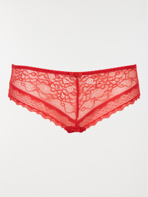 Shorty rouge à dentelle femme (36-46)