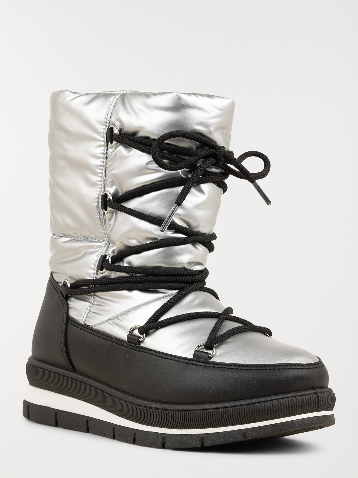 Boots argentées lacets femme (36-41) Boots argentées lacets femme (36-41)