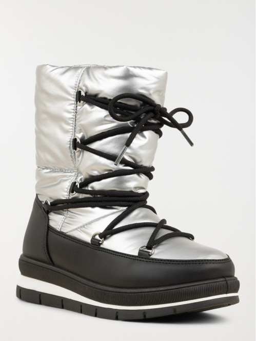 Boots argentées lacets femme (36-41) Boots argentées lacets femme (36-41)