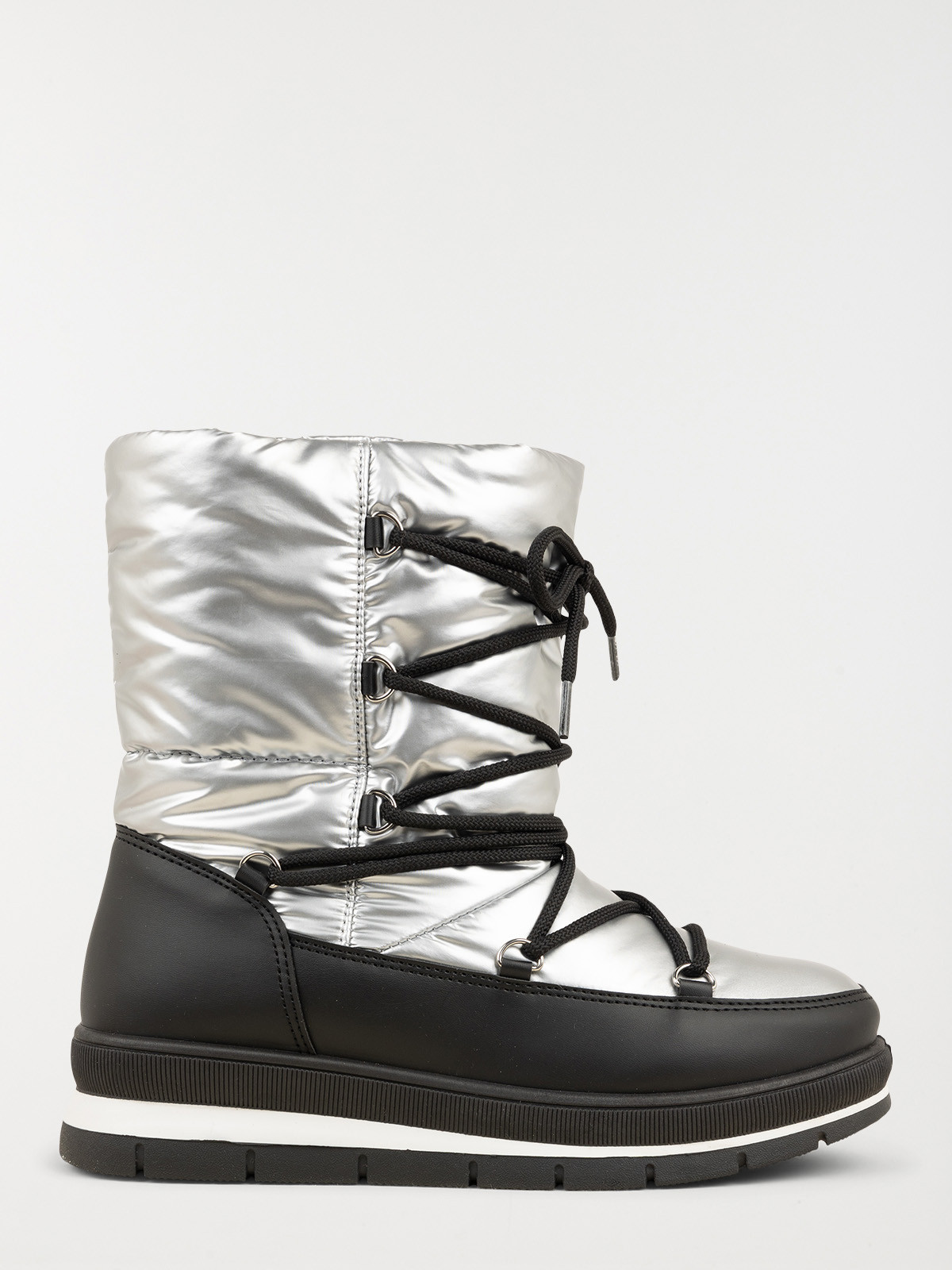 Boots argentées lacets femme (36-41)