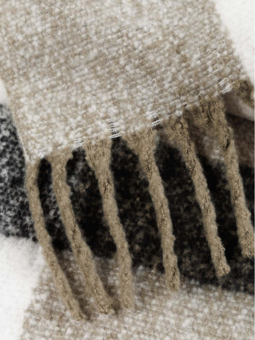 Écharpe à carreaux noire femme