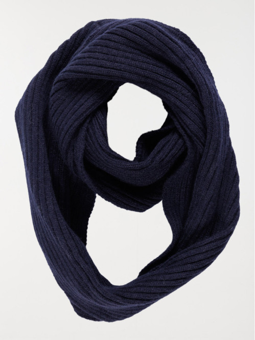 Snood tricot marine navy homme