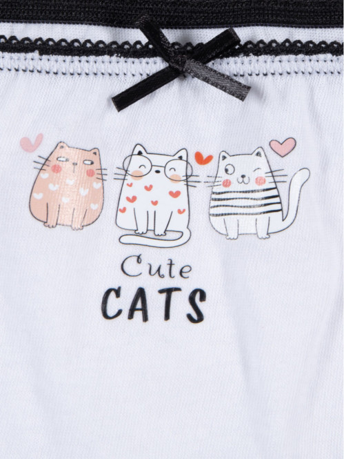 Lot de 5 slips chat fille 