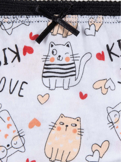 Lot de 5 slips chat fille 