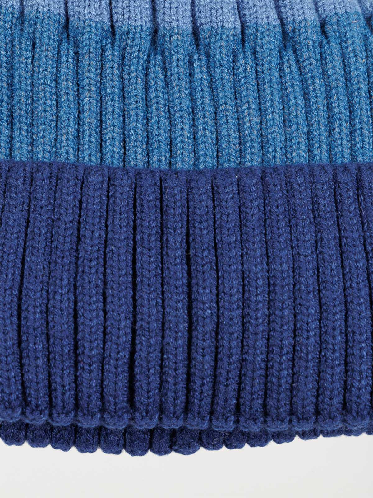 Bonnet tricolore pompon garçon Bonnet tricolore pompon garçon