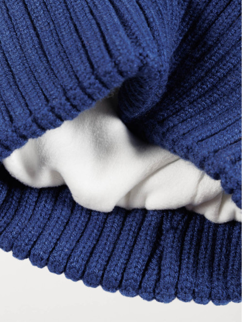 Bonnet tricolore pompon garçon