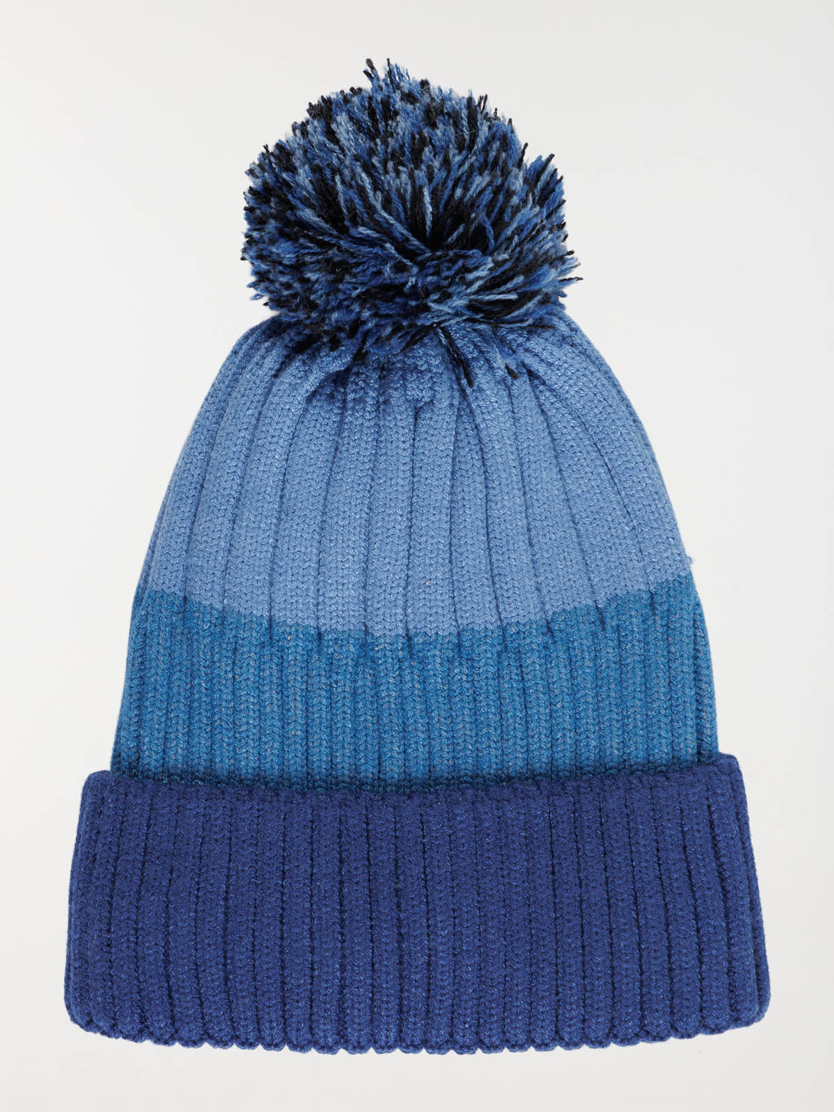 Bonnet tricolore pompon garçon