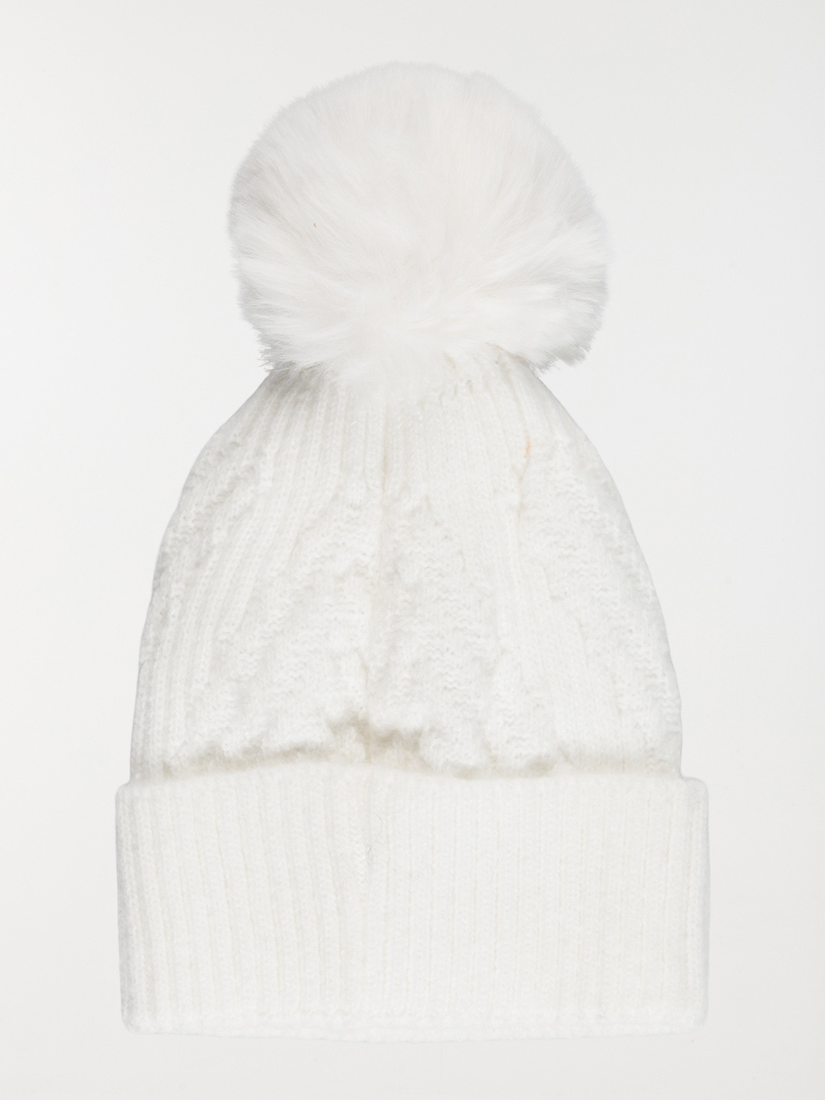 Bonnet pompon torsadé écru femme Bonnet pompon torsadé écru femme
