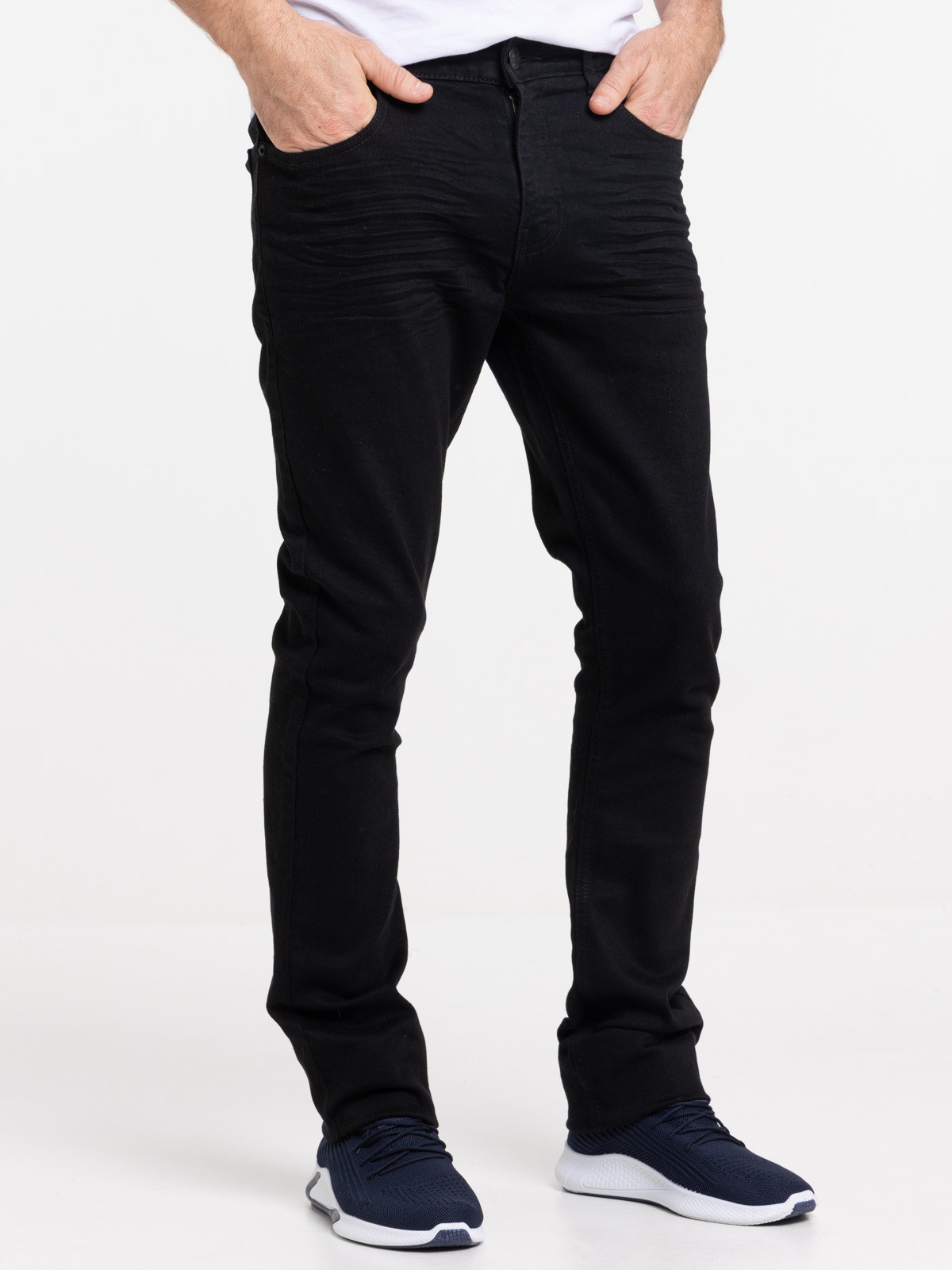 Jean straight stretch noir homme