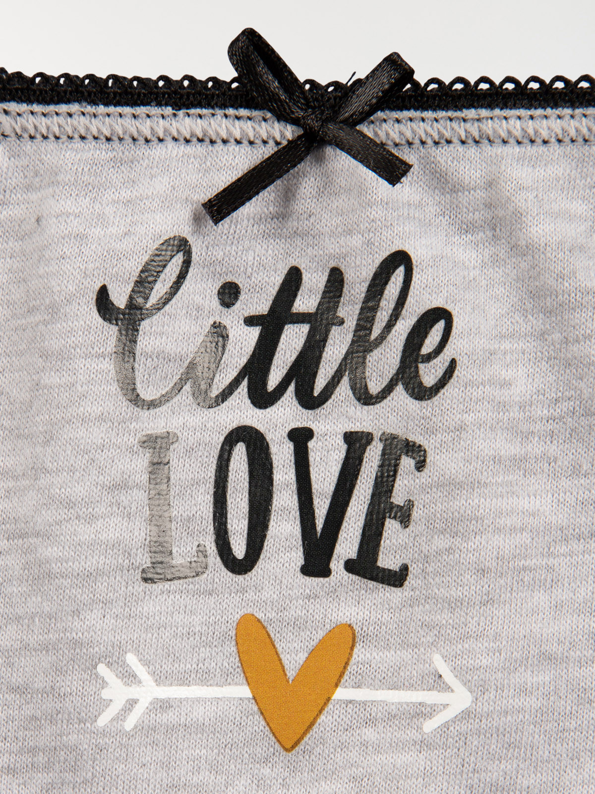 Lot de 5 slips love fille noir Lot de 5 slips love fille noir