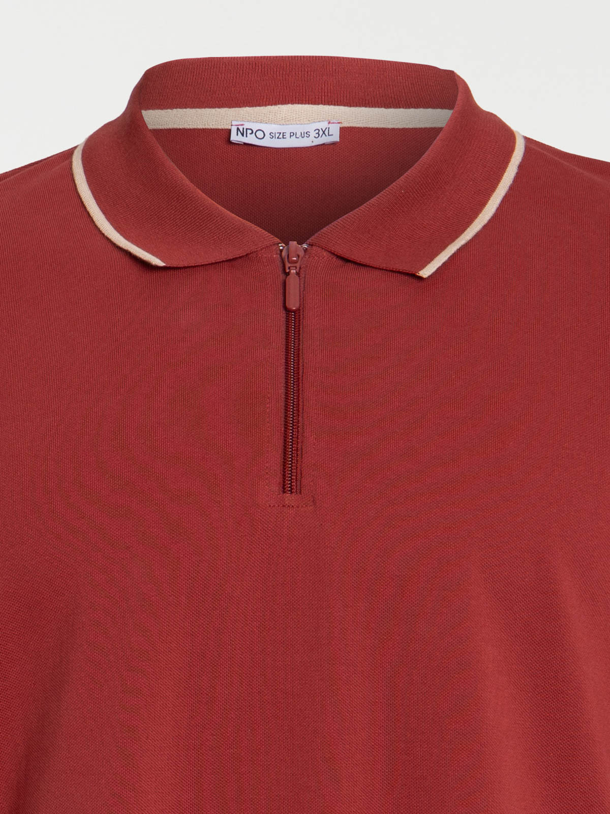 Polo zippé homme rougie grande taille