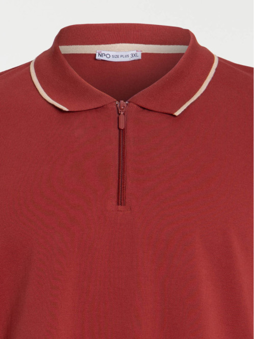 Polo zippé homme rougie...