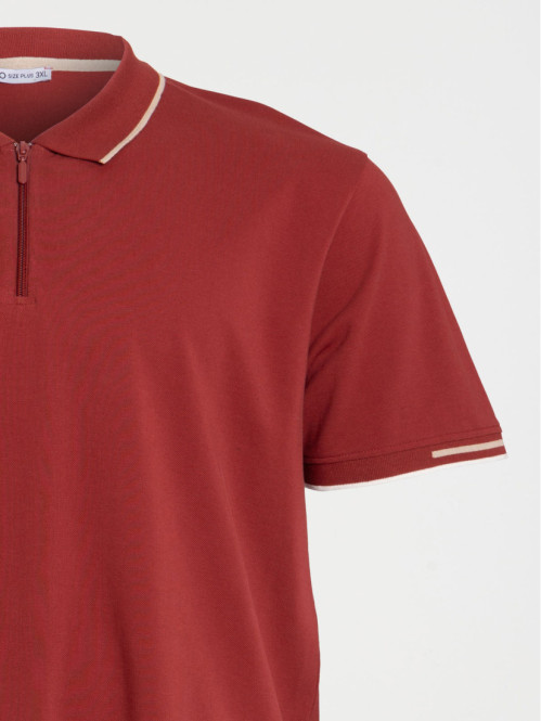Polo zippé homme rougie...