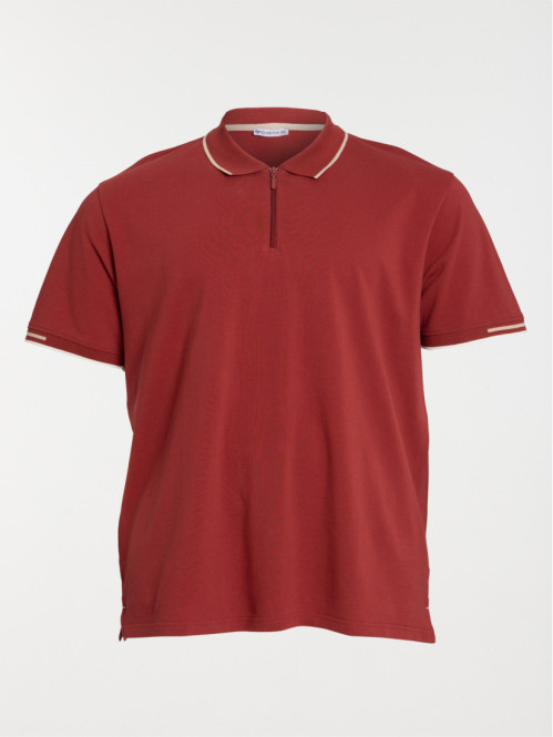 Polo zippé homme rougie...