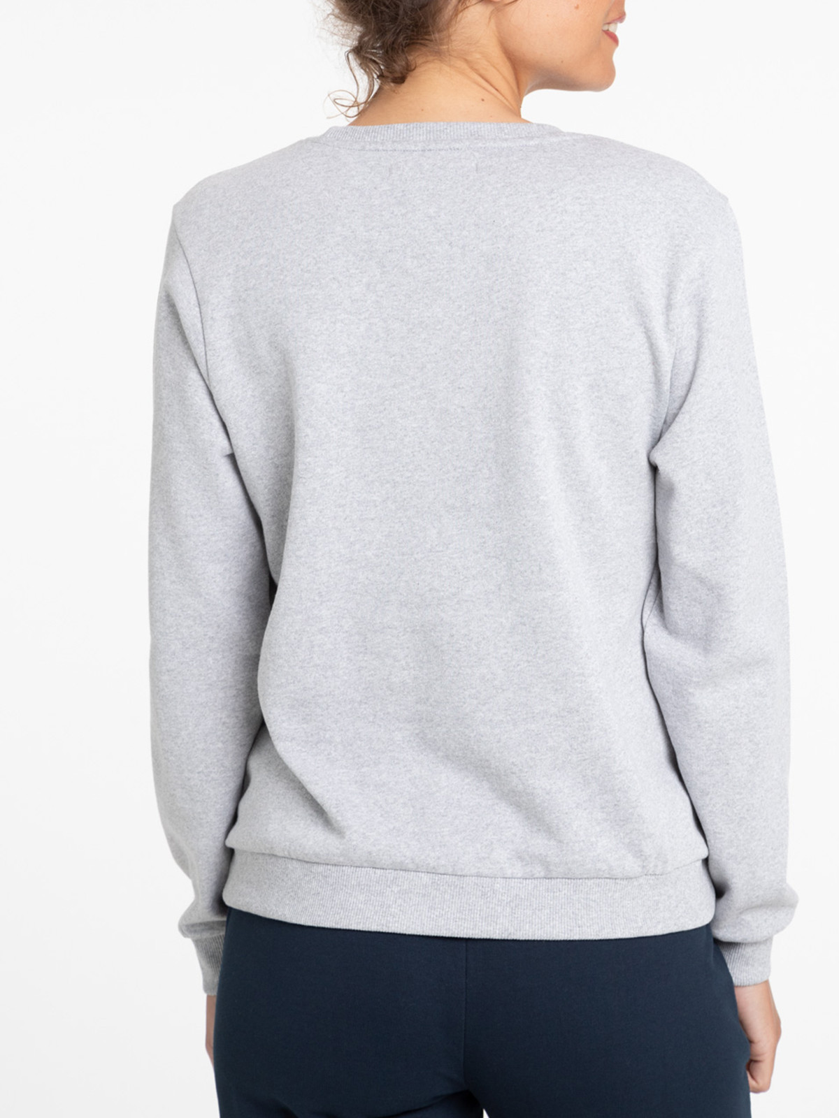 Sweat femme gris chiné à message Sweat femme gris chiné à message