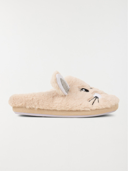 Chausson femme beige animal (37-42)