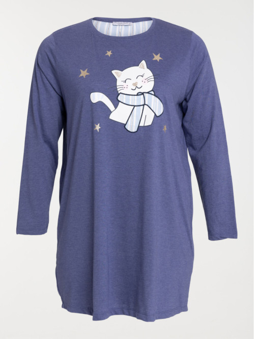 Chemise de nuit chat grande taille femme