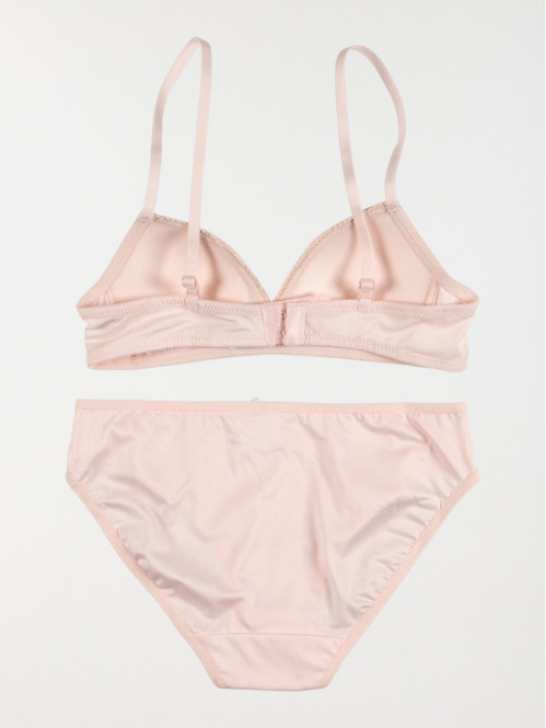 Soutien-gorge et slip fille rose