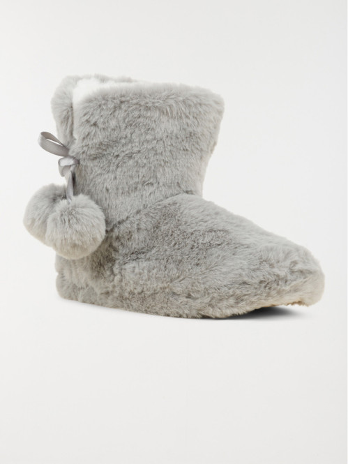 Botte chausson grise femme...