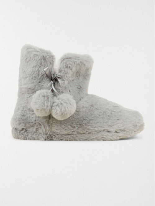 Botte chausson grise femme (36-41)