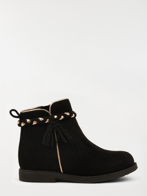 Bottines noires suédines fille (25-30)