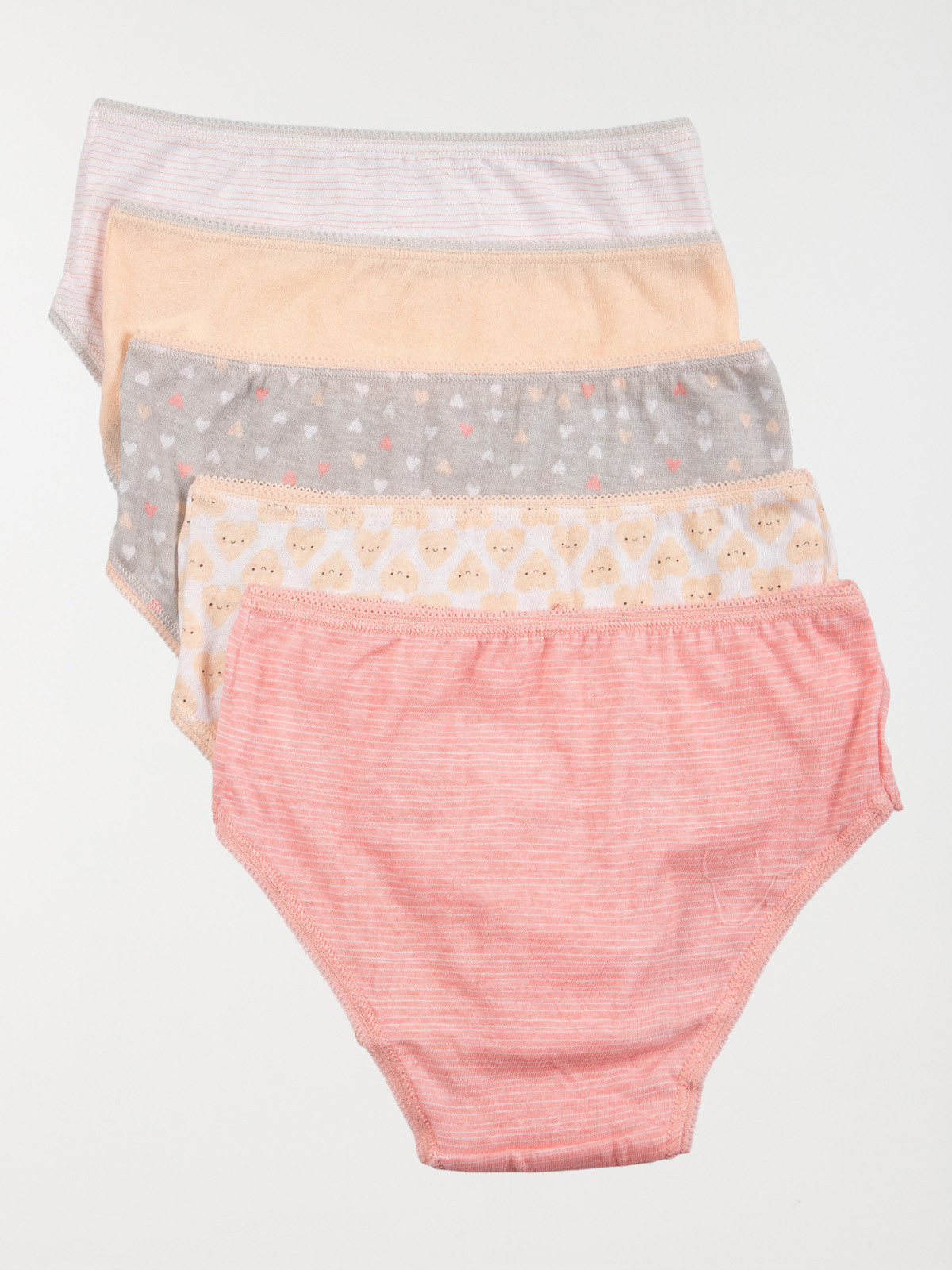 Lot de 5 slips coeur fille