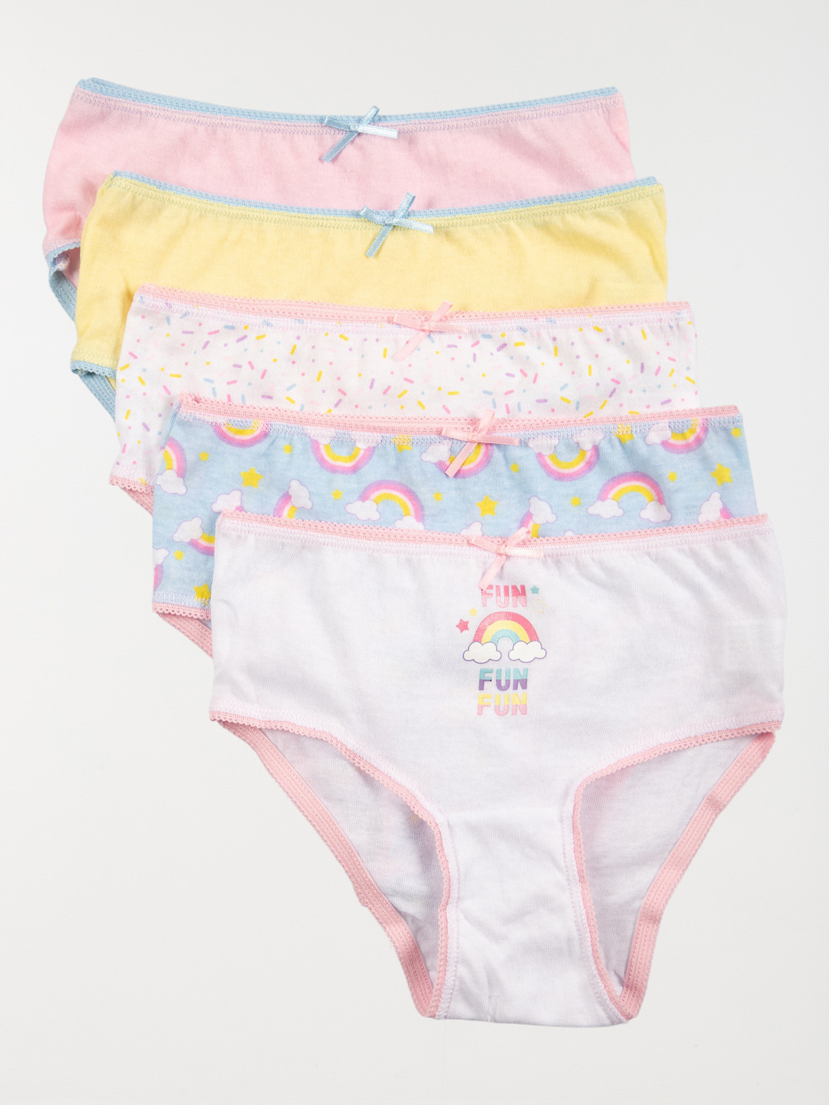 Lot de 5 slips arc-en-ciel fille