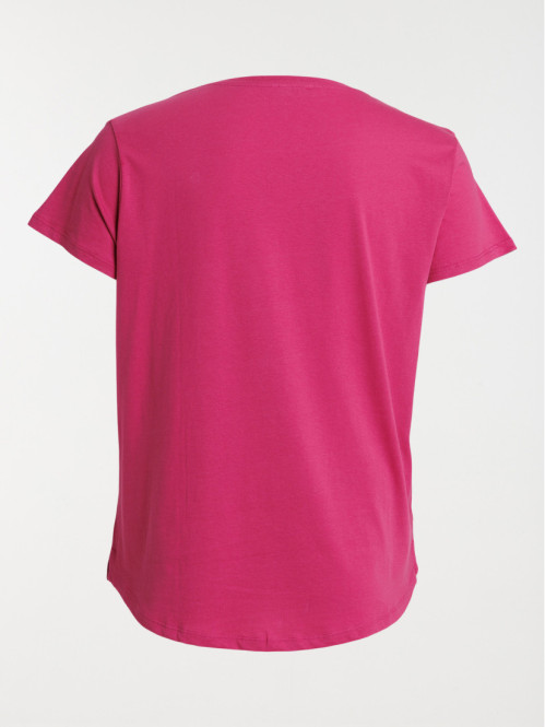 T-shirt col rond grande taille femme
