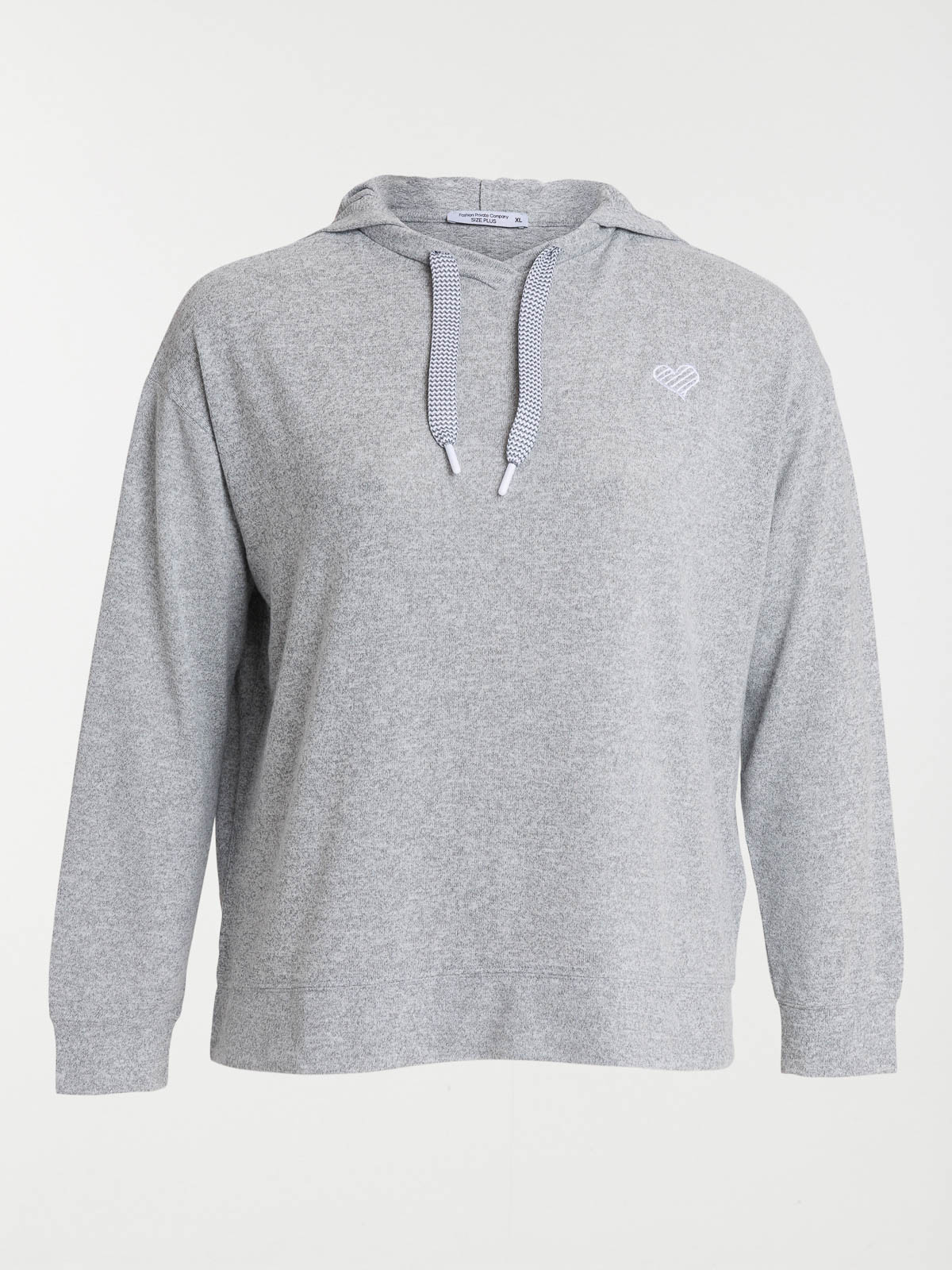 Sweat coeur brodé grande taille femme