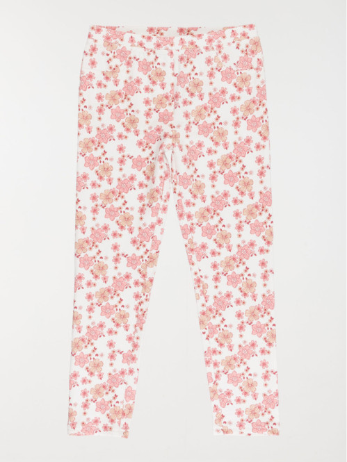 Jegging écru motif fleuri fille (3-12A)