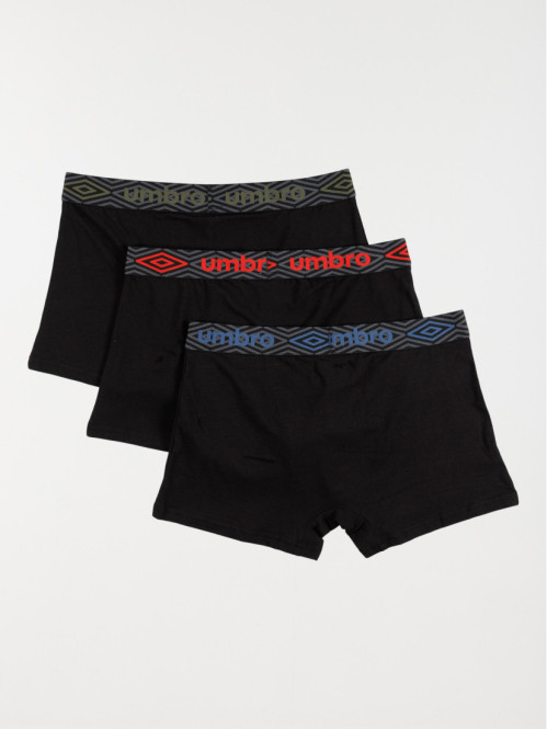 Lot de 3 boxers noir Umbro