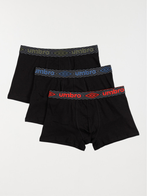 Lot de 3 boxers noir Umbro