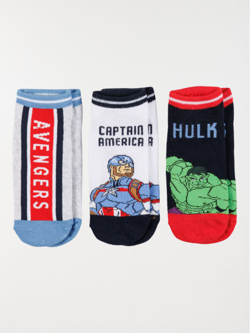Lot de 3 chaussettes Avengers garçon