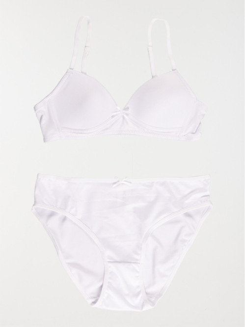 Soutien-gorge et slip blanc...
