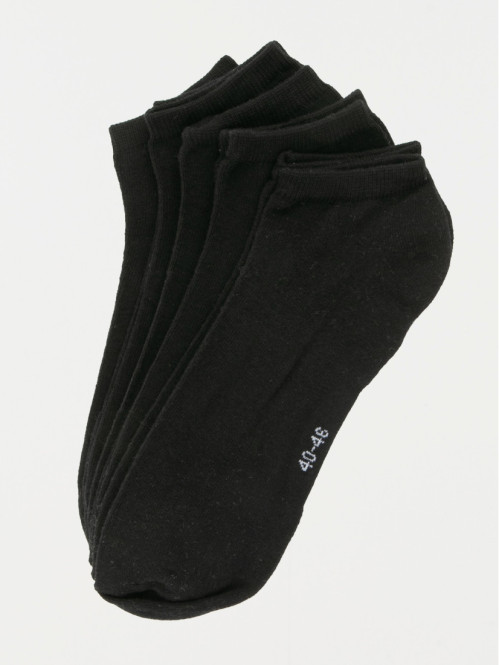 Lot 5 socquettes noires homme