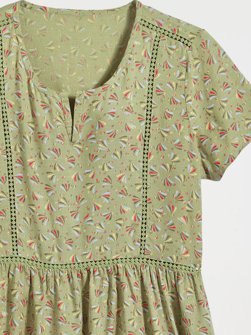 Blouse imprimée sauge femme