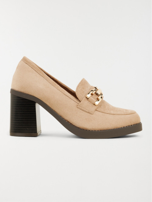 Mocassins à talons beiges femme (36-41)