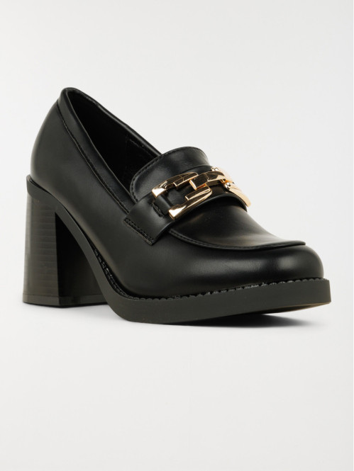 Mocassins à talons noires femme (36-41) Mocassins à talons noires femme (36-41)