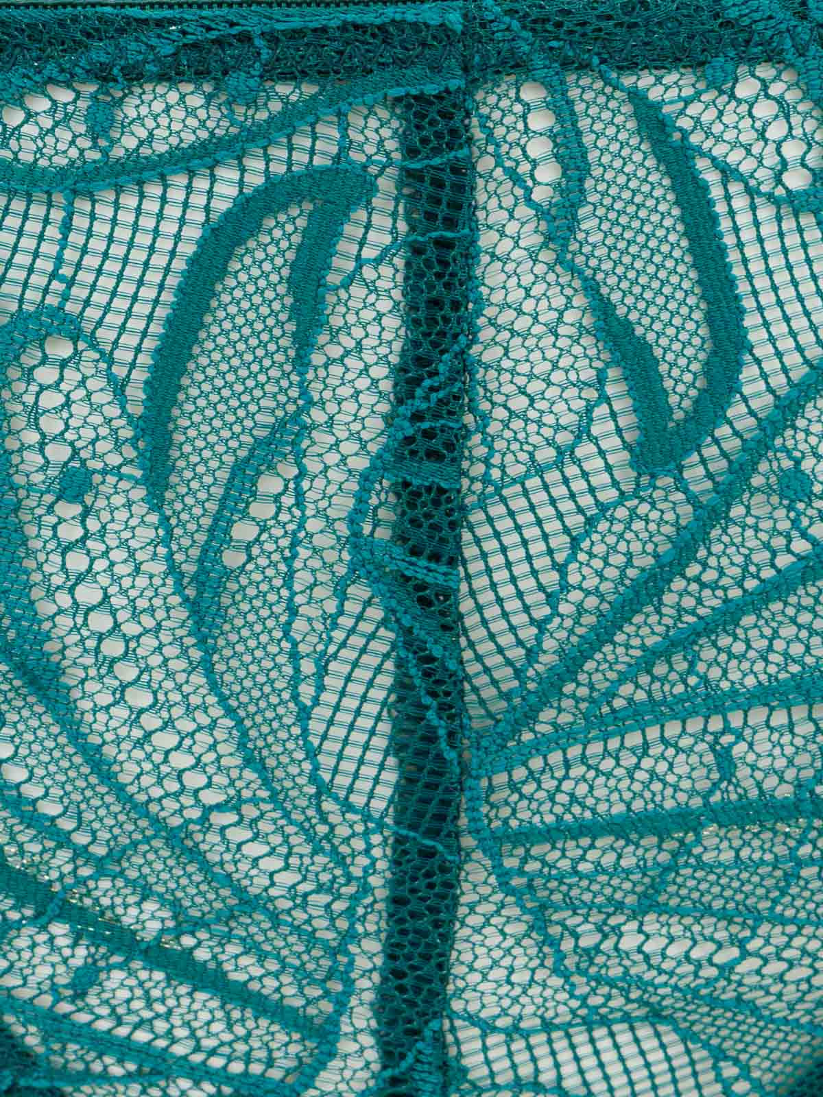 Tanga dentelle vert forêt femme