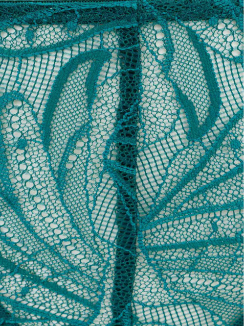 Tanga dentelle vert forêt femme